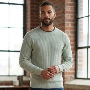 Vintage Joseph Abboud Modern Fit Light Green Men's Crewneck Sweater Size S